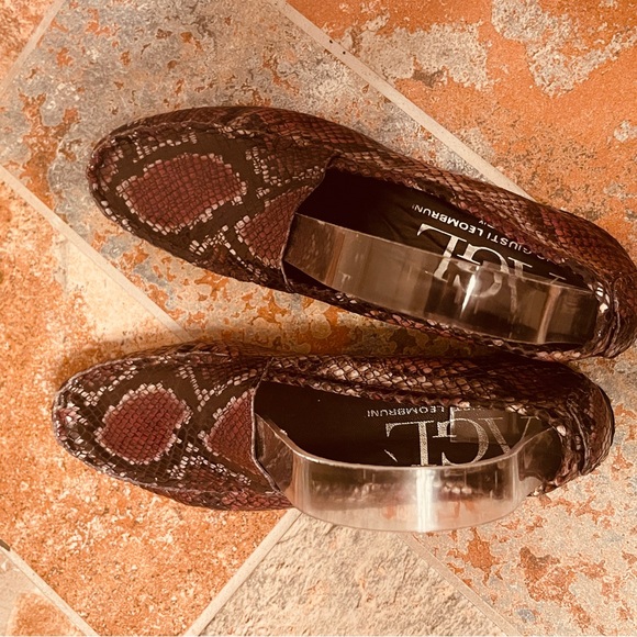 👞Italian Leather Snake Print Hand Sewn Loafers by  Attilio Giusti Leombrun - Picture 13 of 15